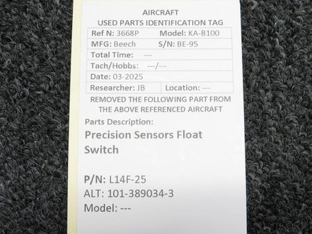 Precision Sensors L14F-25 (Alt: 101-389034-3) Precision Sensors Float Switch