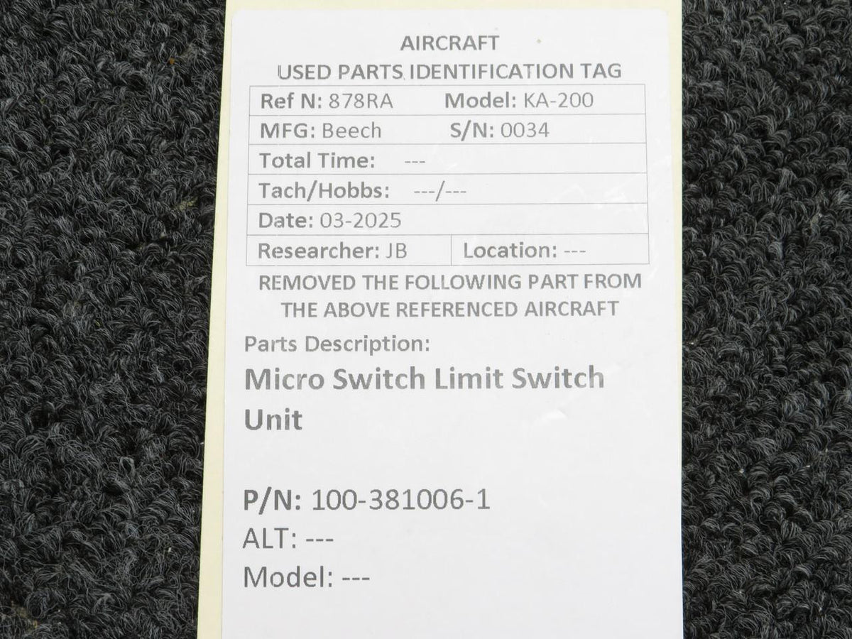 Micro Switch 100-381006-1 Micro Switch Limit Switch Unit