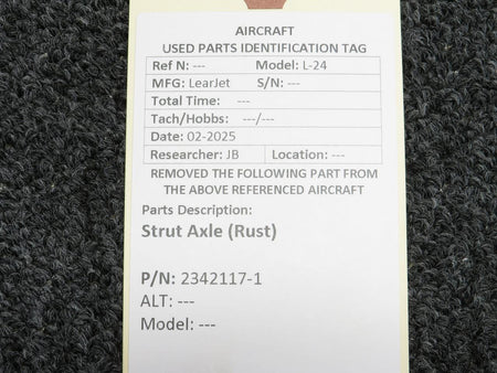 LearJet 2342117-1 Lear L-24 Strut Axle (Rust)