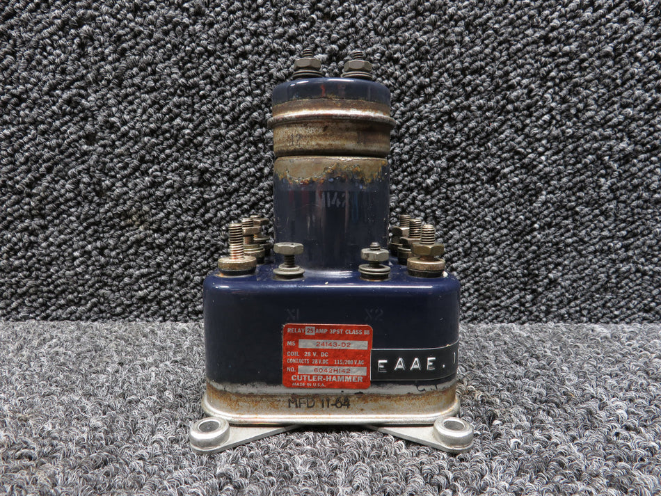 MS24143-D2 (Alt: 6042H142) Cutler-Hammer Relay Class B8 (25A) (28VDC)