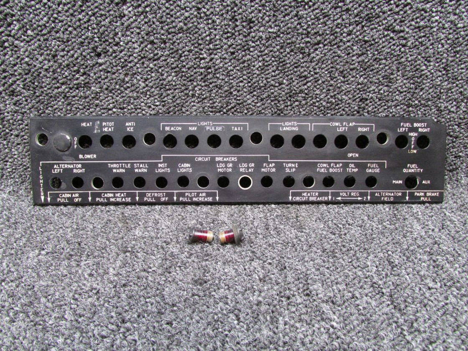 96-324062-3 Beech 95-C55 Circuit Breaker Sub Panel Assembly LH with Red Lights