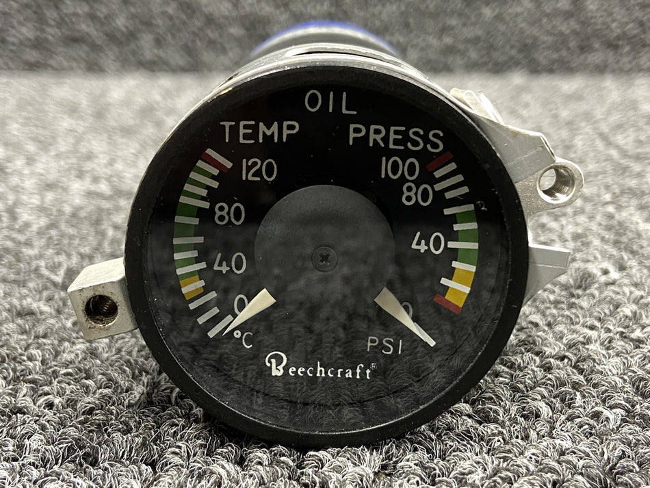 MD-63-7 (Alt: 102-380014-7) Mid-Continent Oil Temp, Pressure Gauge with Clamp