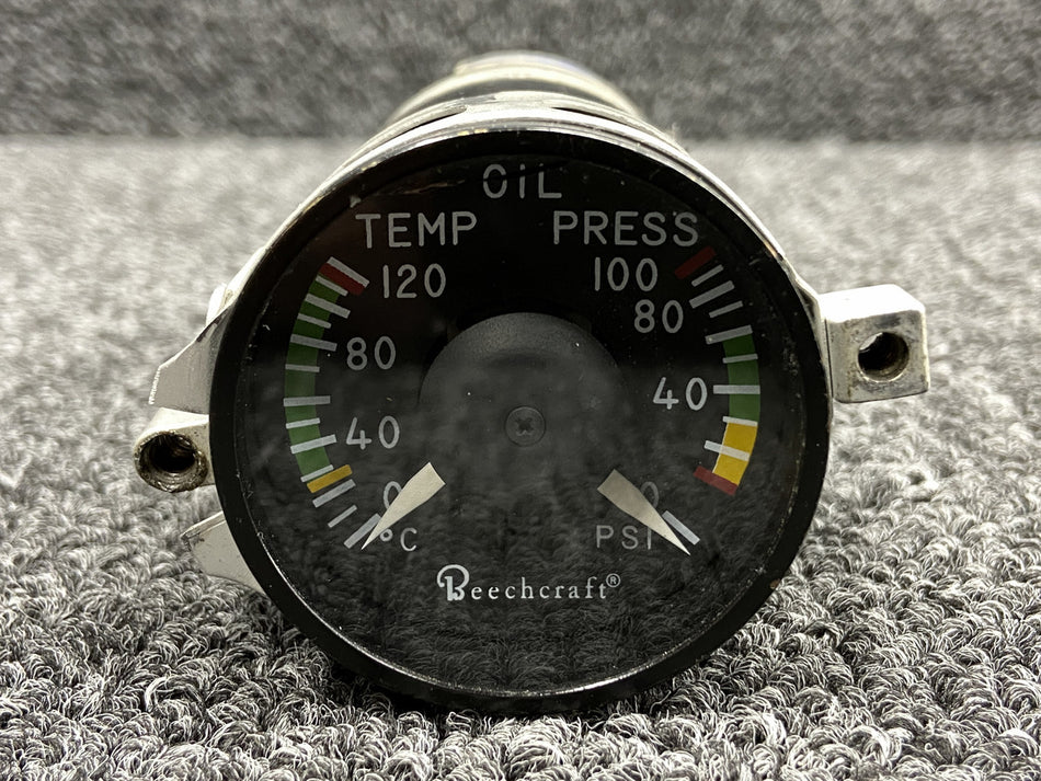 MD63-3 (Alt: 102-380014-3) Mid-Continent Oil Temp, Pressure Gauge with Clamp