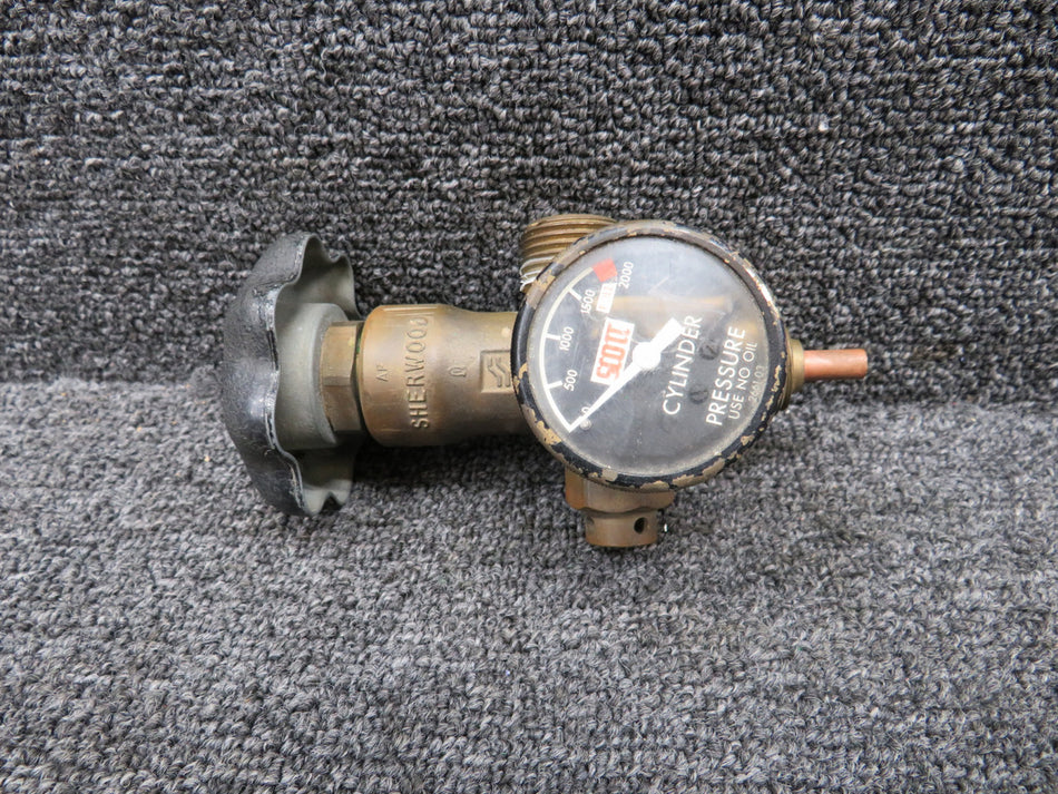 Scott Type M Oxygen Regulator Valve with Pressure Indicator