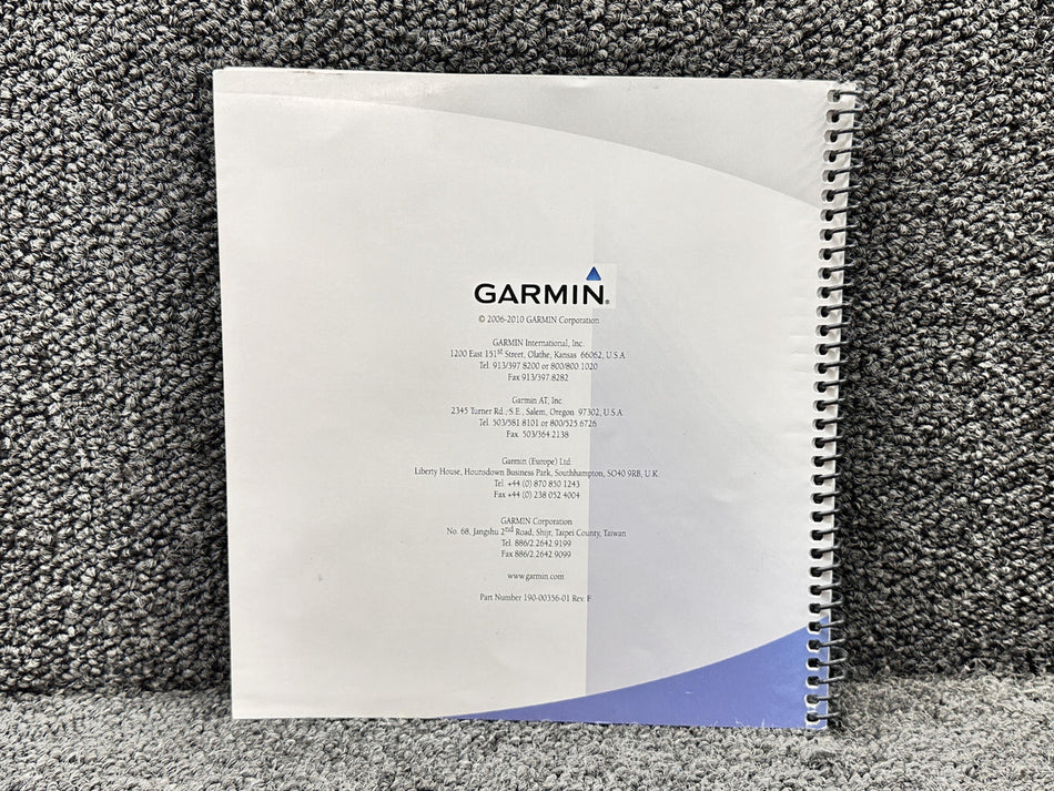 190-00356-01 Garmin 400W Series Quick Reference Book (Rev. F)