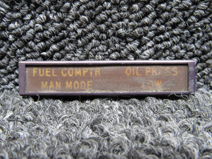 R3572-707 Teledyne Controls Fuel Computer Manual Mode w Oil Pressure Low Switch