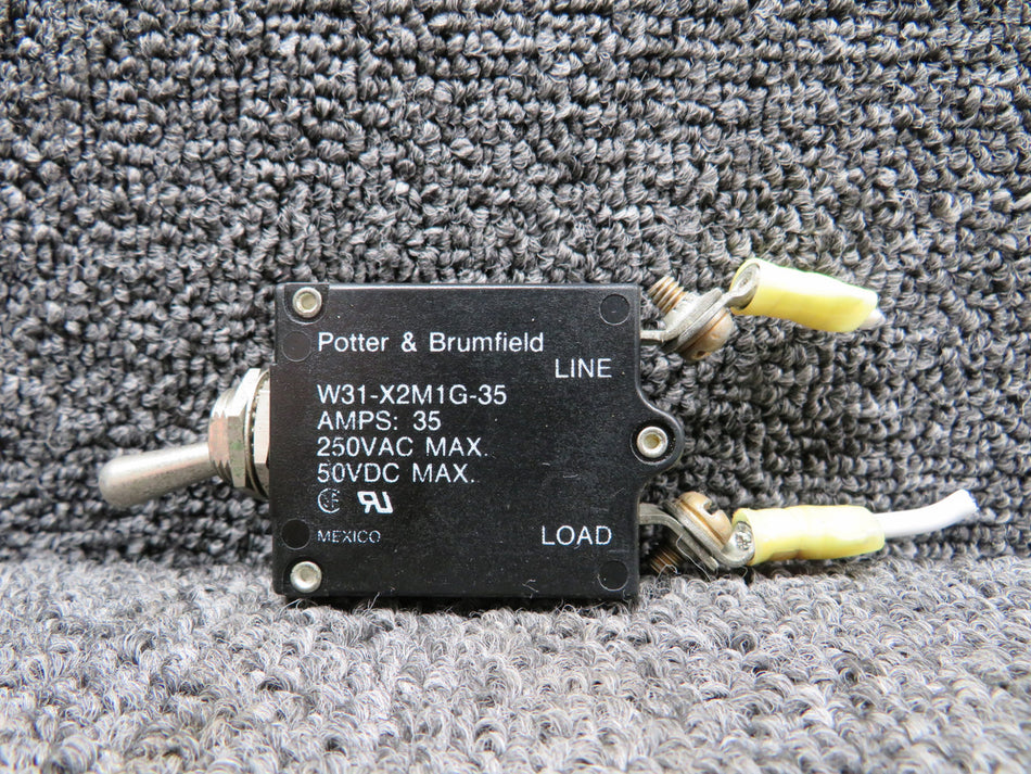 W31-X2M1G-35 Potter & Brumfield Toggle Circuit Breaker (Volts: 50 or 250)