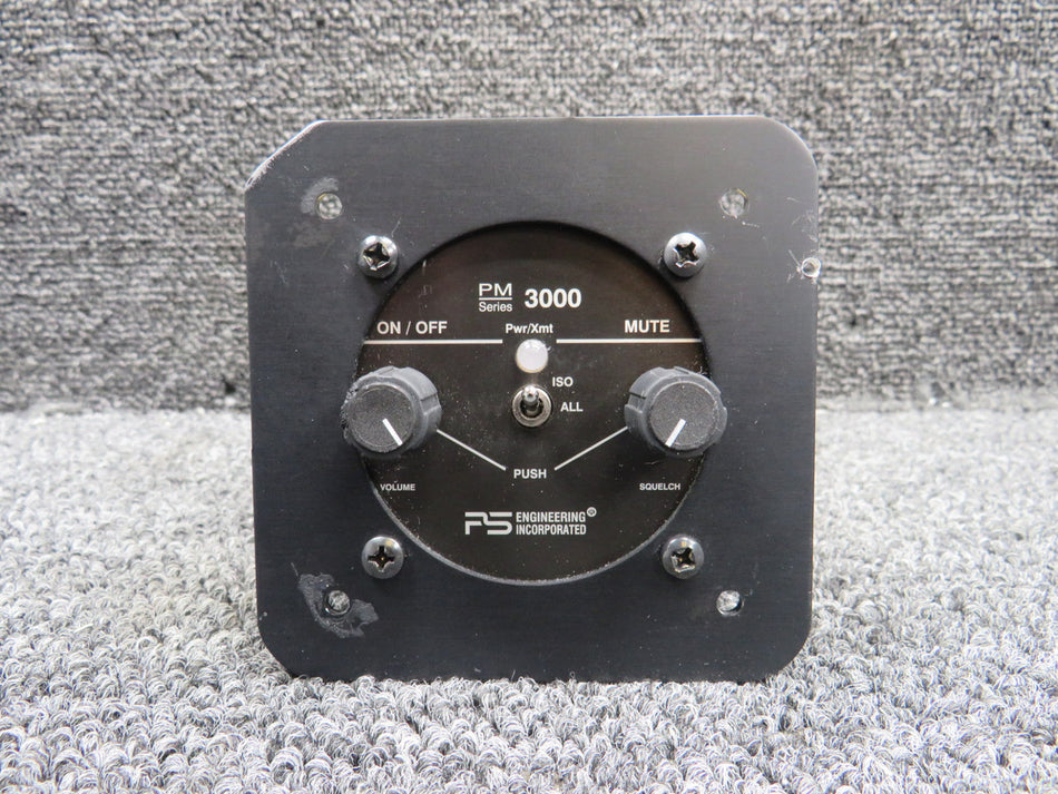11931A PS Engineering PM3000 Stereo Panel Aircraft Intercom (Square Mount)