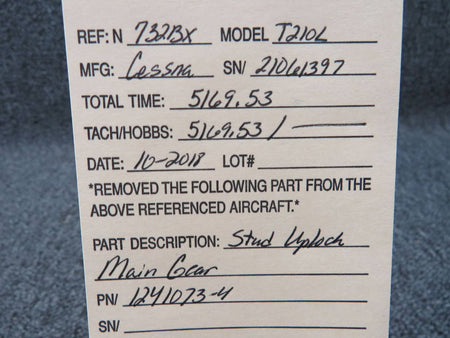 1241073-4 Cessna 210 Uplock Stud Main Landing Gear BAS Part Sales | Airplane Parts