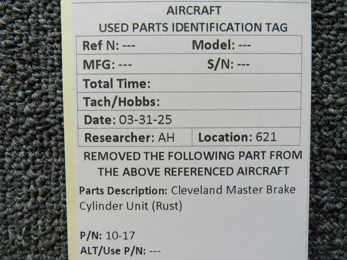 Cleveland 10-17 Cleveland Master Brake Cylinder Unit (Rust)