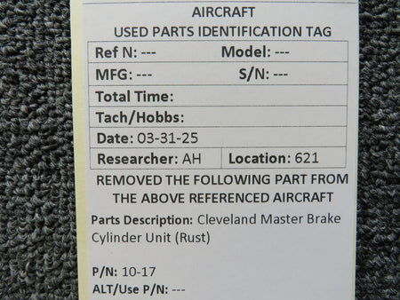 Cleveland 10-17 Cleveland Master Brake Cylinder Unit (Rust)