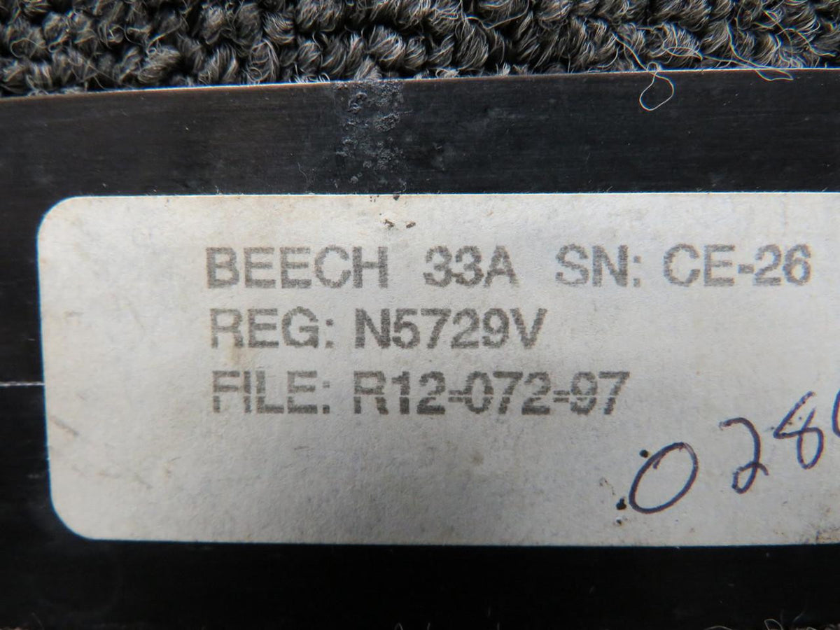 Beechcraft Parts 35-324439 Beechcraft 33A Lower Subpanel Circuit Breaker Plate RH
