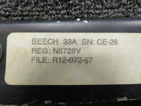 Beechcraft Parts 35-34428S-S Beechcraft 35-C33A Avionics Control Panel