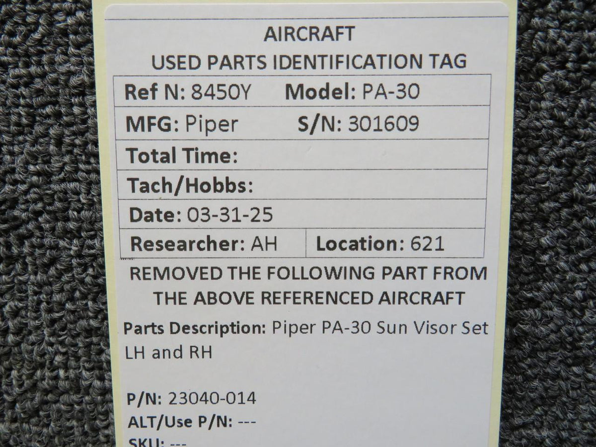 Piper Aircraft Parts 23040-014 Piper PA-30 Sun Visor Set LH and RH