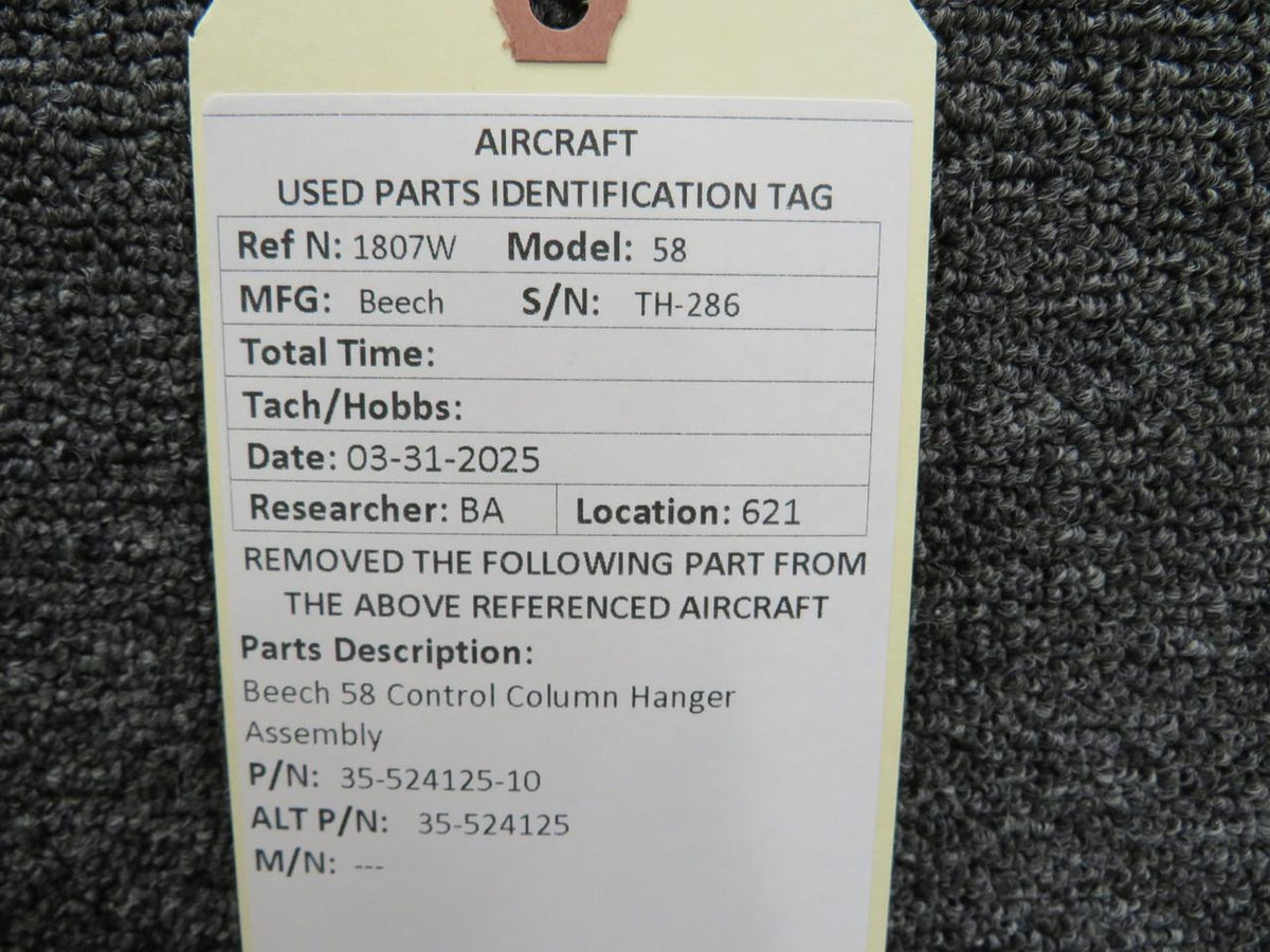 Beechcraft Parts 35-524125-10 (Cast: 35-524125) Beechcraft 58 Control Column Hanger Assembly