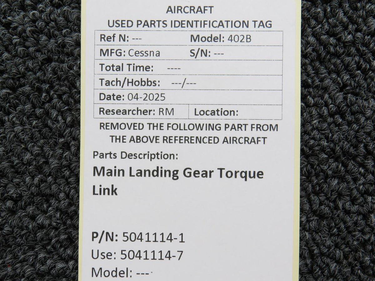 Cessna Aircraft Parts 5041114-1 (Use: 5041114-7) Cessna 402B Main Landing Gear Torque Link