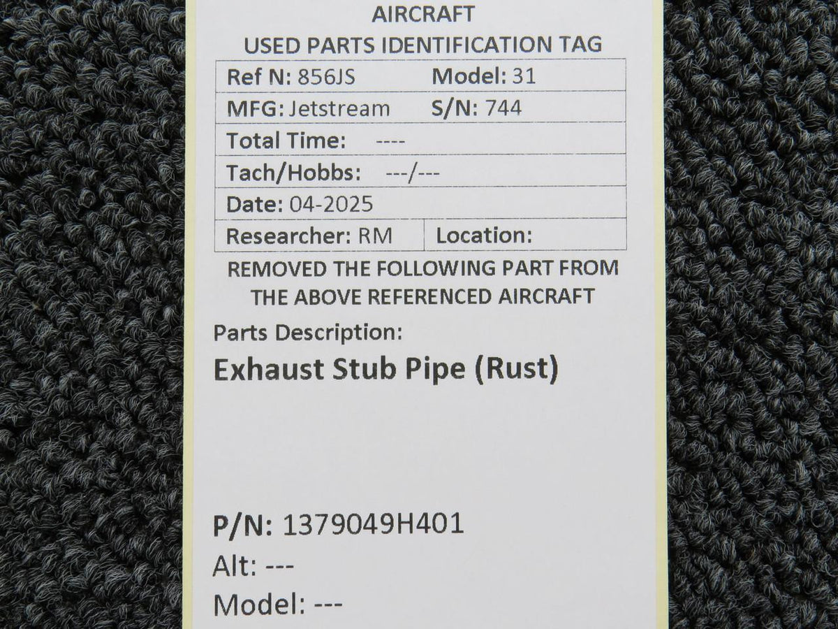 Jetstream 1379049H401 Jetstream 31 Exhaust Stub Pipe (Rust)