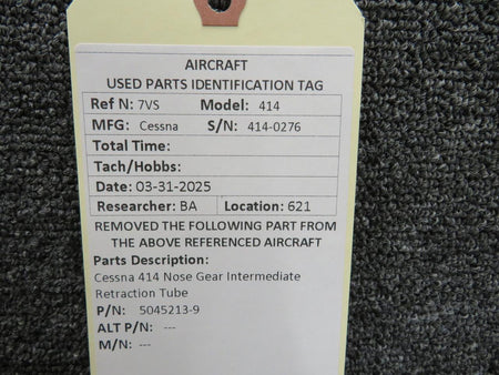 Cessna Aircraft Parts 5045213-9 Cessna 414 Nose Gear Intermediate Retraction Tube