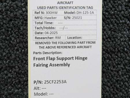 Hawker 25CF2253A Hawker DH-125-1A Front Flap Support Hinge Fairing Assembly