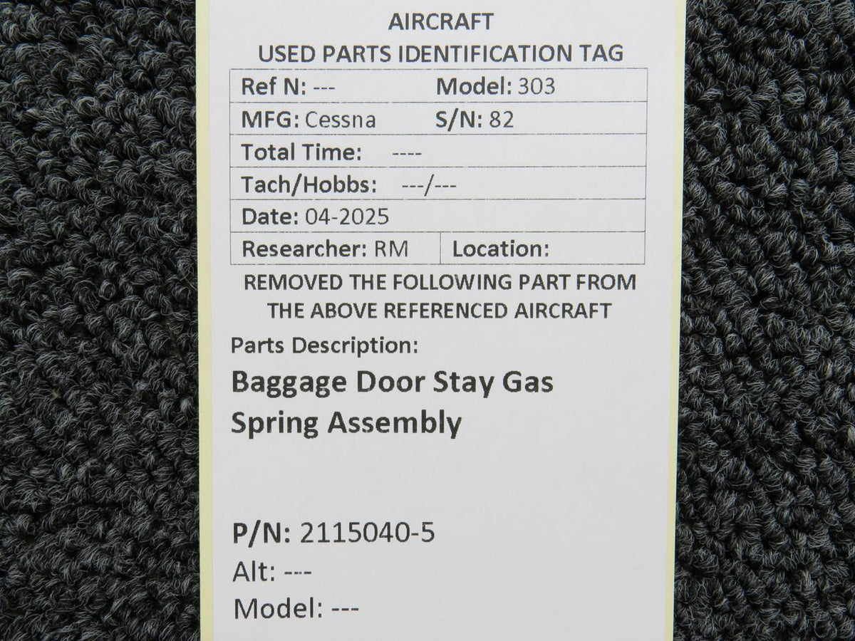 Cessna Aircraft Parts 2115040-5 Cessna 303 Baggage Door Stay Gas Spring Assembly