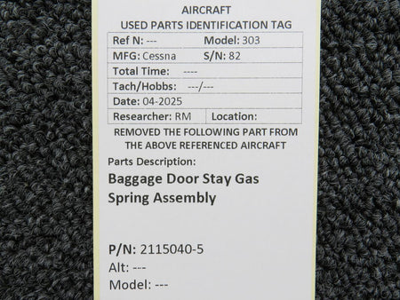 Cessna Aircraft Parts 2115040-5 Cessna 303 Baggage Door Stay Gas Spring Assembly