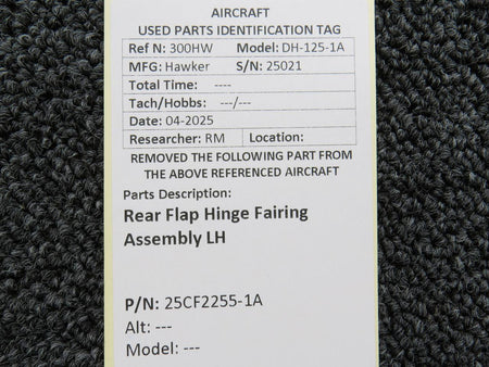 Hawker 25CF2255-1A Hawker DH-125-1A Rear Flap Hinge Fairing Assembly LH