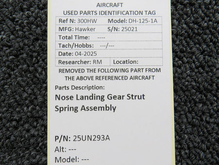 Hawker DH-125-1A Nose Landing Gear Strut Spring Assembly