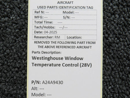 Westinghouse A24A9430 Westinghouse Window Temperature Control (28Volts)
