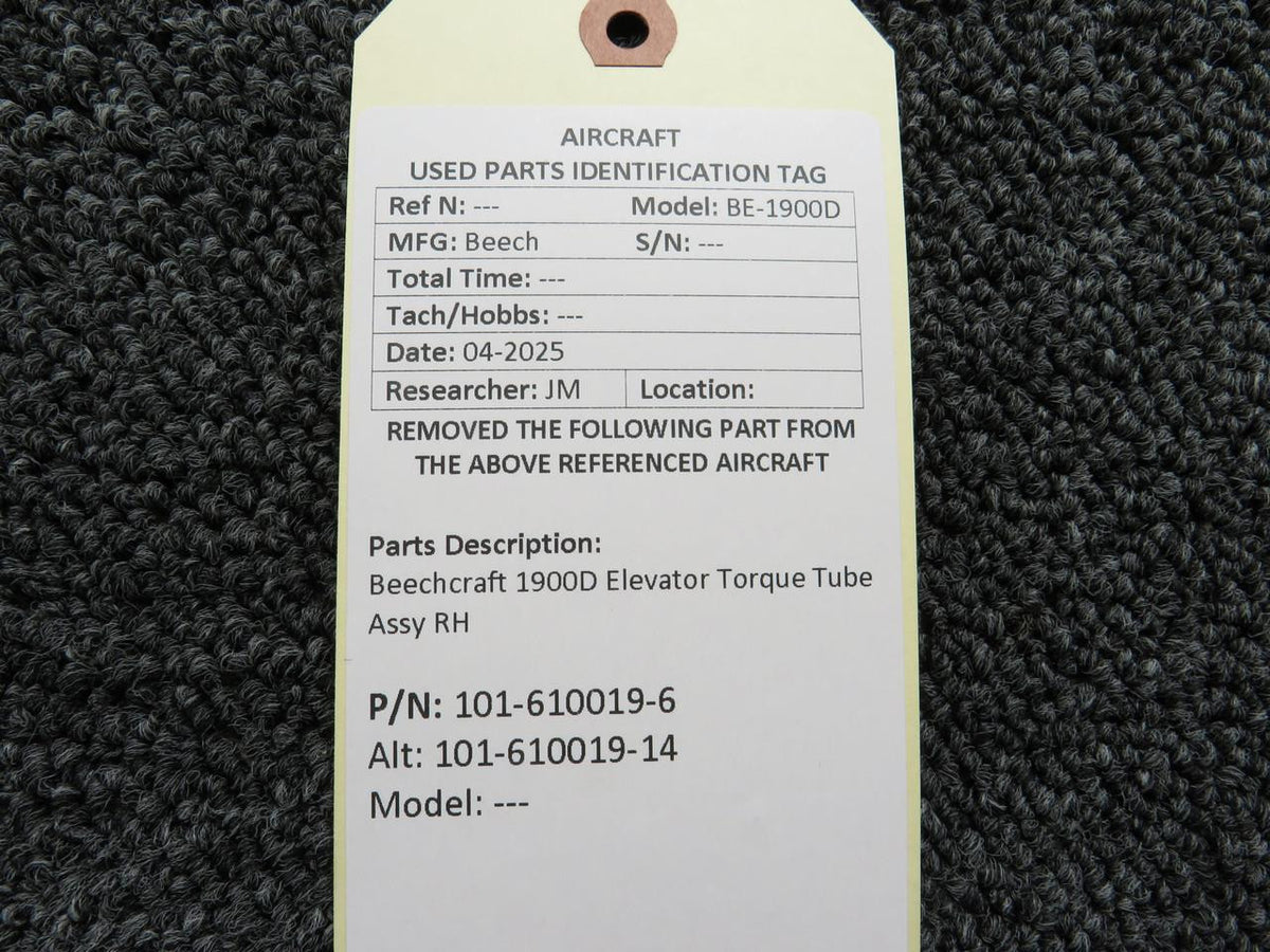 Beechcraft Parts 101-610019-6 (Use: 101-610019-14) Beechcraft 1900D Elevator Torque Tube Assy RH