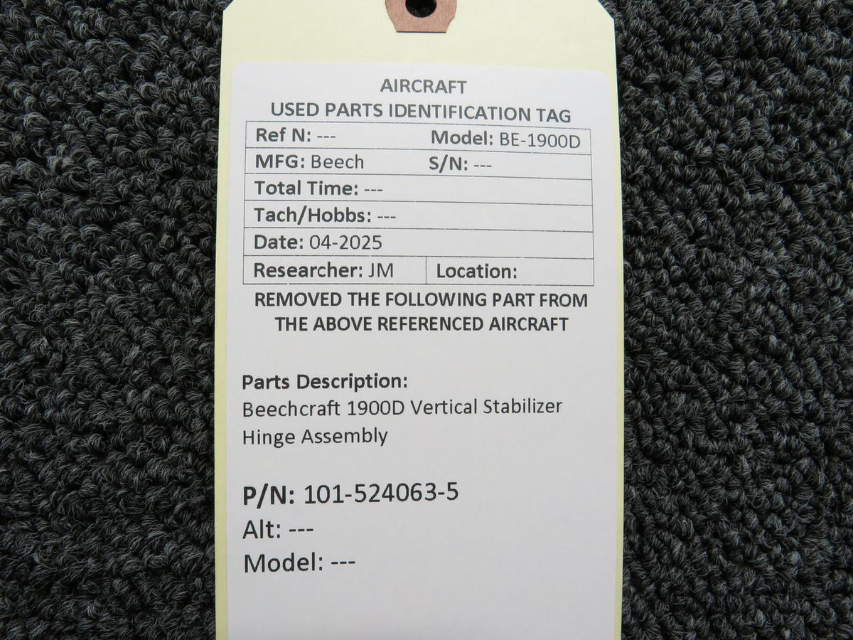 Beechcraft Parts 101-524063-5 Beechcraft 1900D Vertical Stabilizer Hinge Assembly