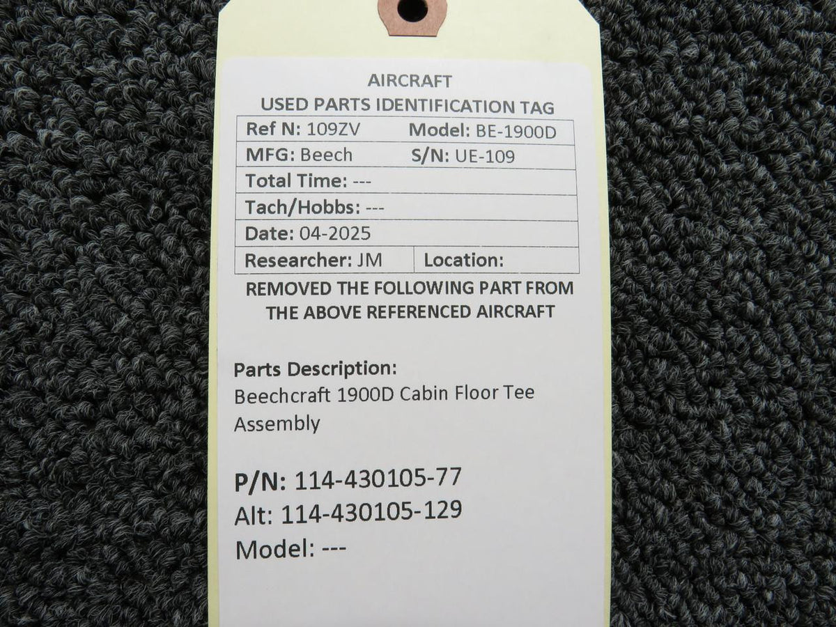 Beechcraft Parts 114-430105-77 (Alt: 114-430105-129) Beechcraft 1900D Cabin Floor Tee Assembly