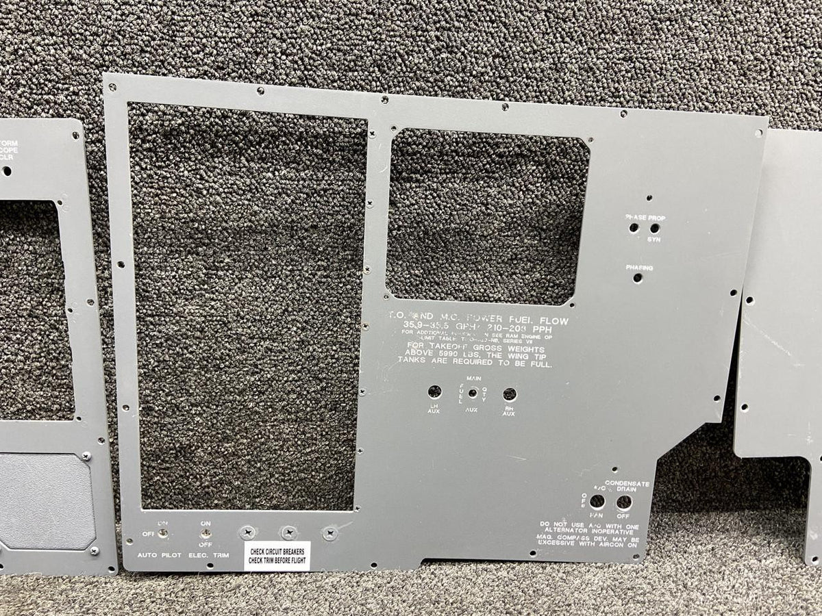 Cessna Aircraft Parts 5314106-5, 5314107-5 Cessna 340A Instrument Panel Structure Set (LH, Center, RH)