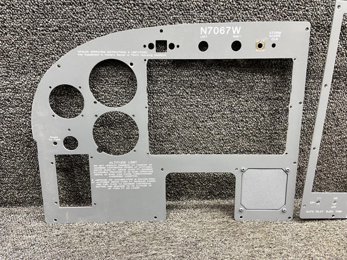 Cessna Aircraft Parts 5314106-5, 5314107-5 Cessna 340A Instrument Panel Structure Set (LH, Center, RH)