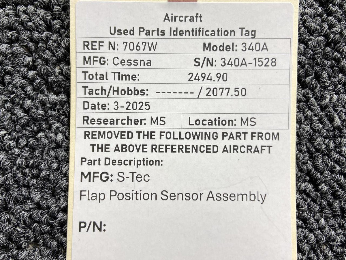 S-Tec Aviation Parts S-Tec Flap Position Sensor Assembly with Bracket