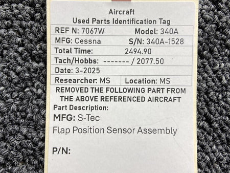 S-Tec Aviation Parts S-Tec Flap Position Sensor Assembly with Bracket