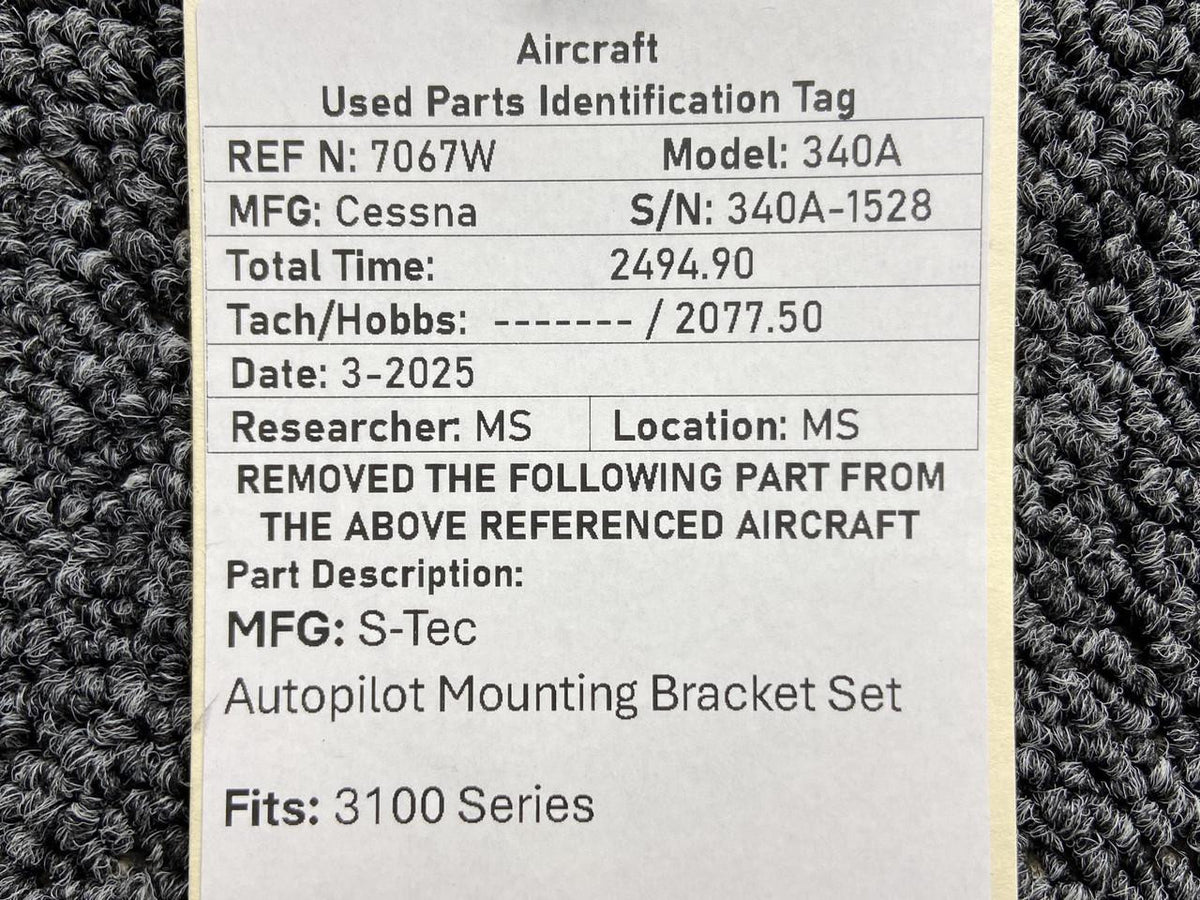 S-Tec Aviation Parts 3100 Series S-Tec Autopilot Mounting Bracket Set