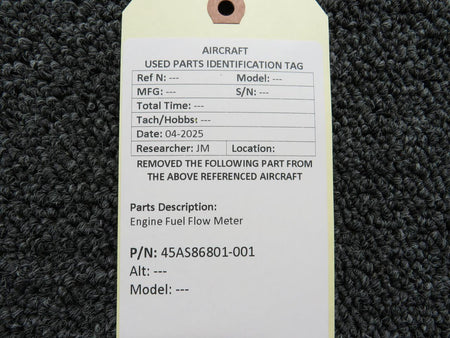 No Brand 45AS86801-001 Engine Fuel Flow Meter