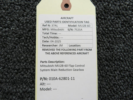 Mitsubishi 010A-62801-11 Mitsubishi MU2B-60 Flap Control System Main Reduction Gearbox