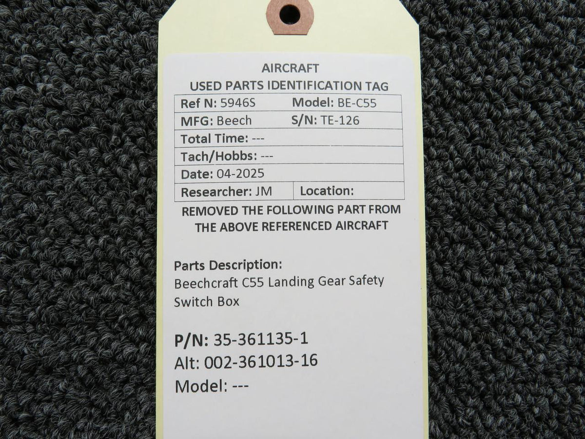 Beechcraft Parts 35-361135-1 (Use: 002-361013-16) Beechcraft C55 Landing Gear Safety Switch Box