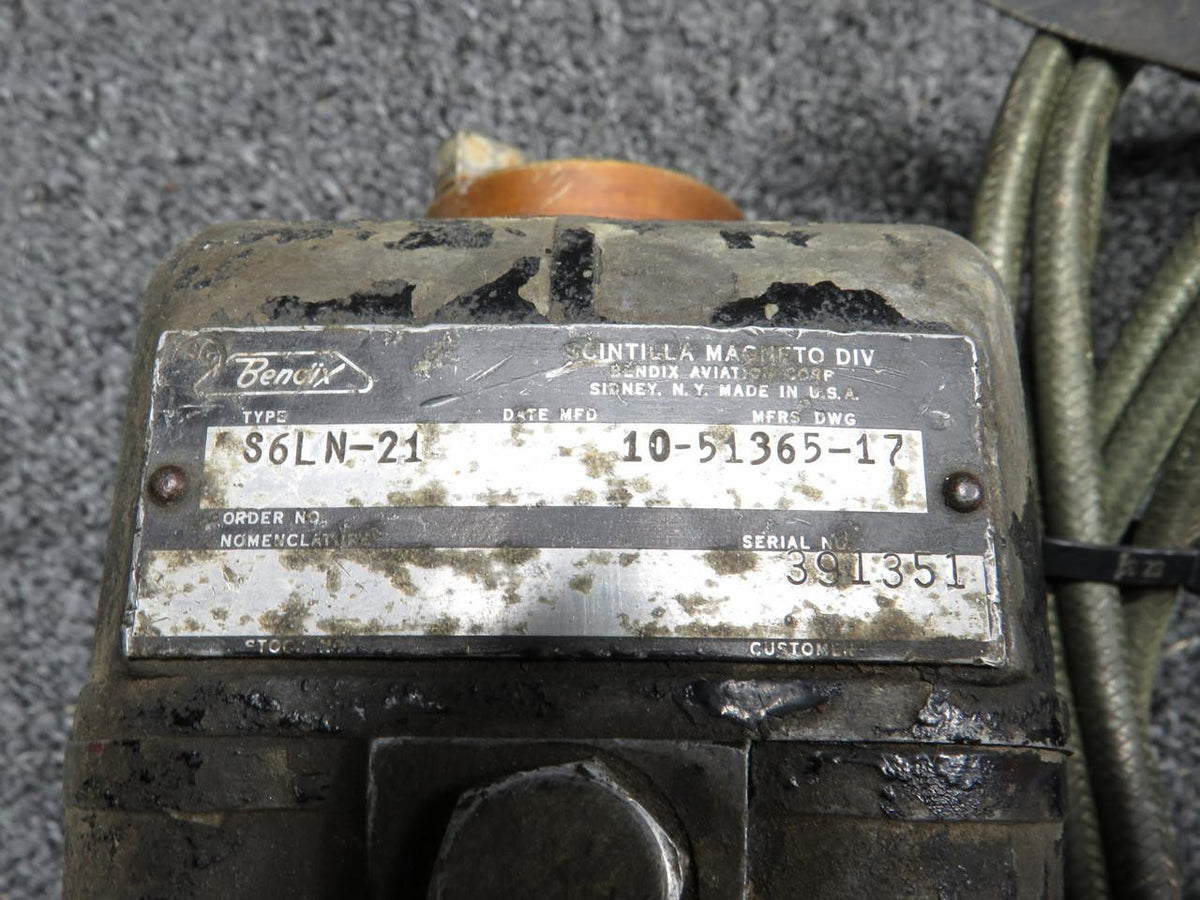 Bendix King 10-51365-17 Bendix S6EN-21 Magneto Assembly with Cables