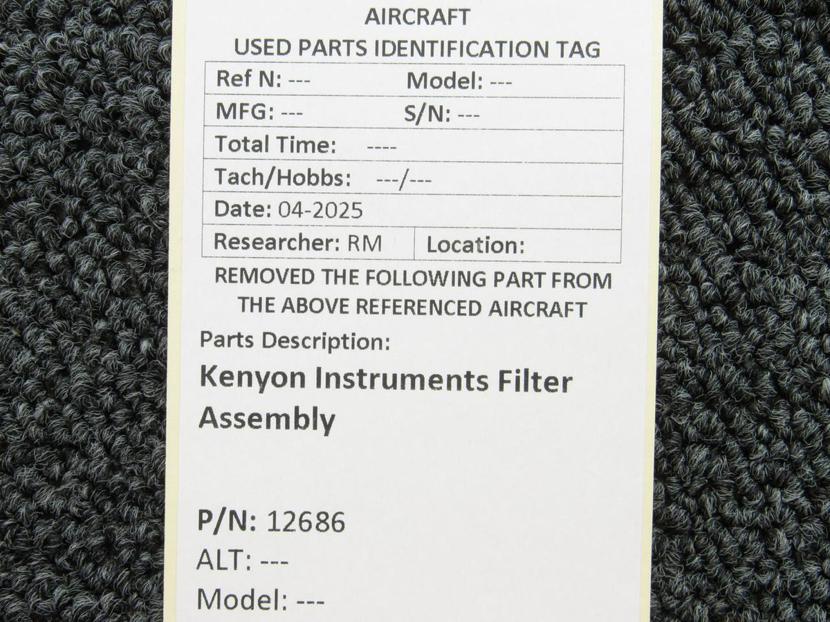 kenyon 12686 Kenyon Instruments Filter Assembly