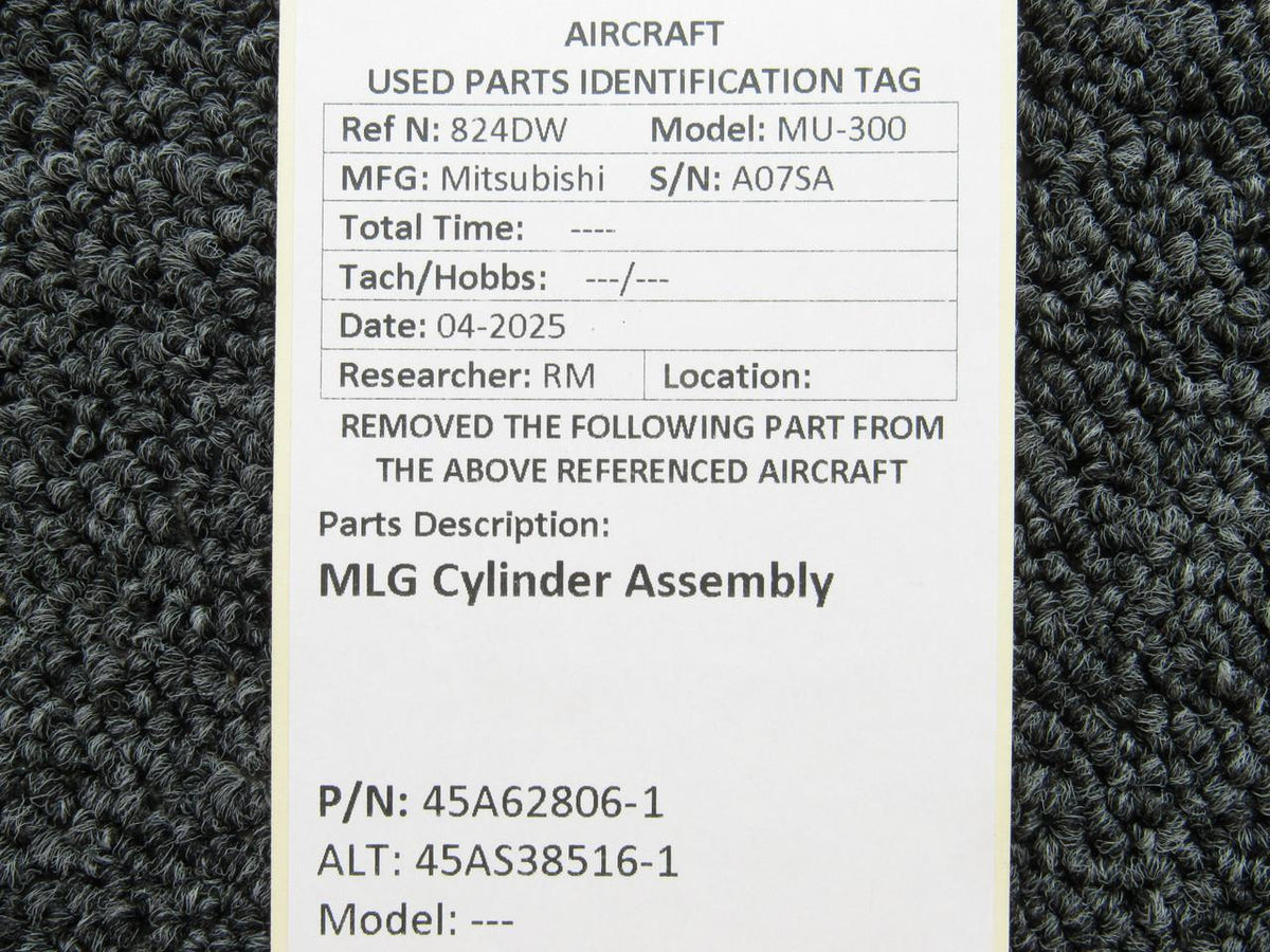 Mitsubishi 45A62806-1 (Use: 45AS38516-1) Mitsubishi MU-300 MLG Cylinder Assembly