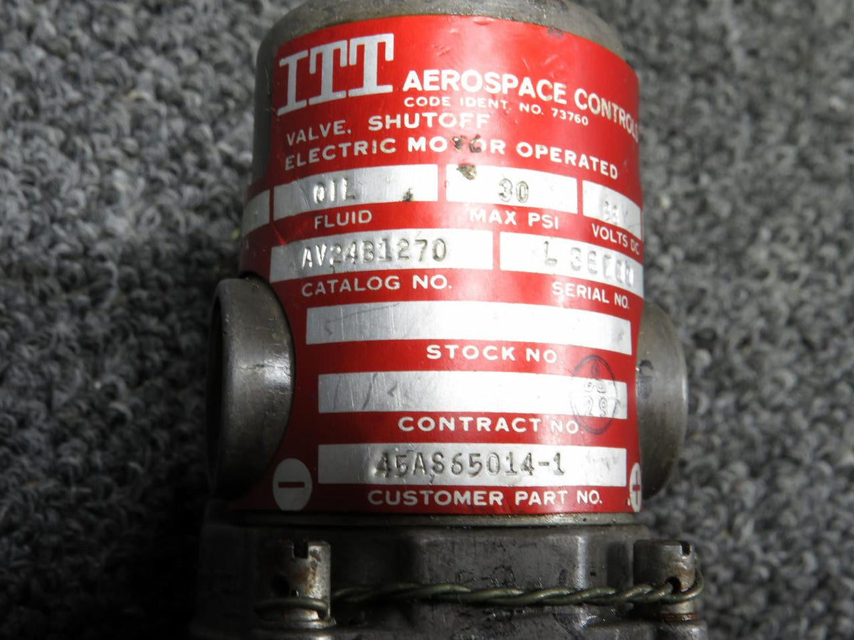 ITT AV24B1270 (Alt: 45AS65014-1) ITT Valve Shutoff (Max PSI: 30, Volts: 28)