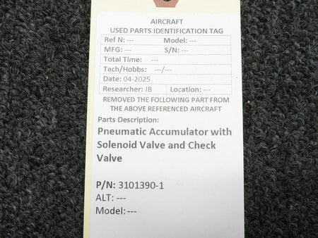 No Brand 3101390-1 Pneumatic Accumulator with Solenoid Valve and Check Valve