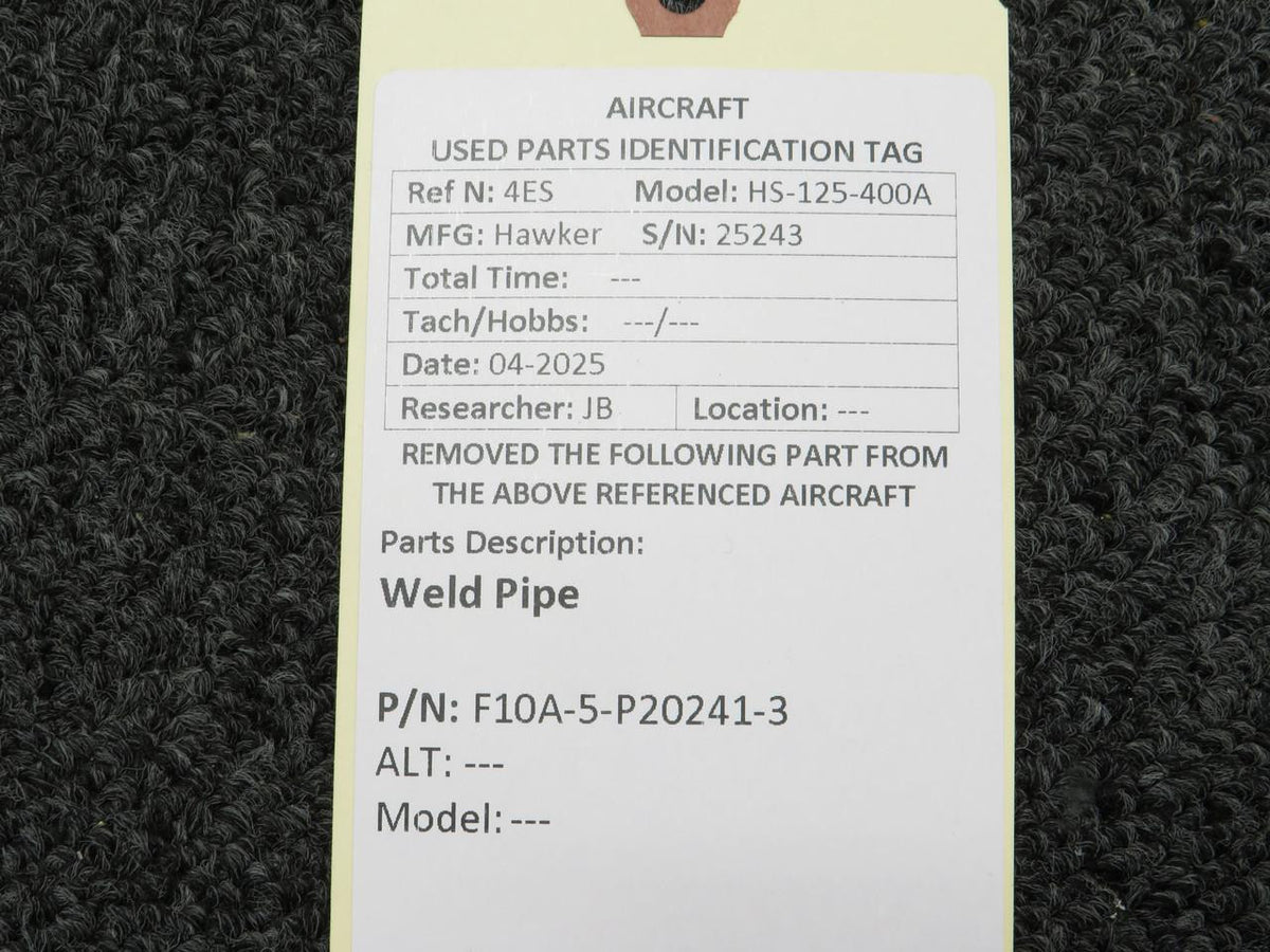 Hawker F10A-5-P20241-3 Hawker HS-125-400A Weld Pipe