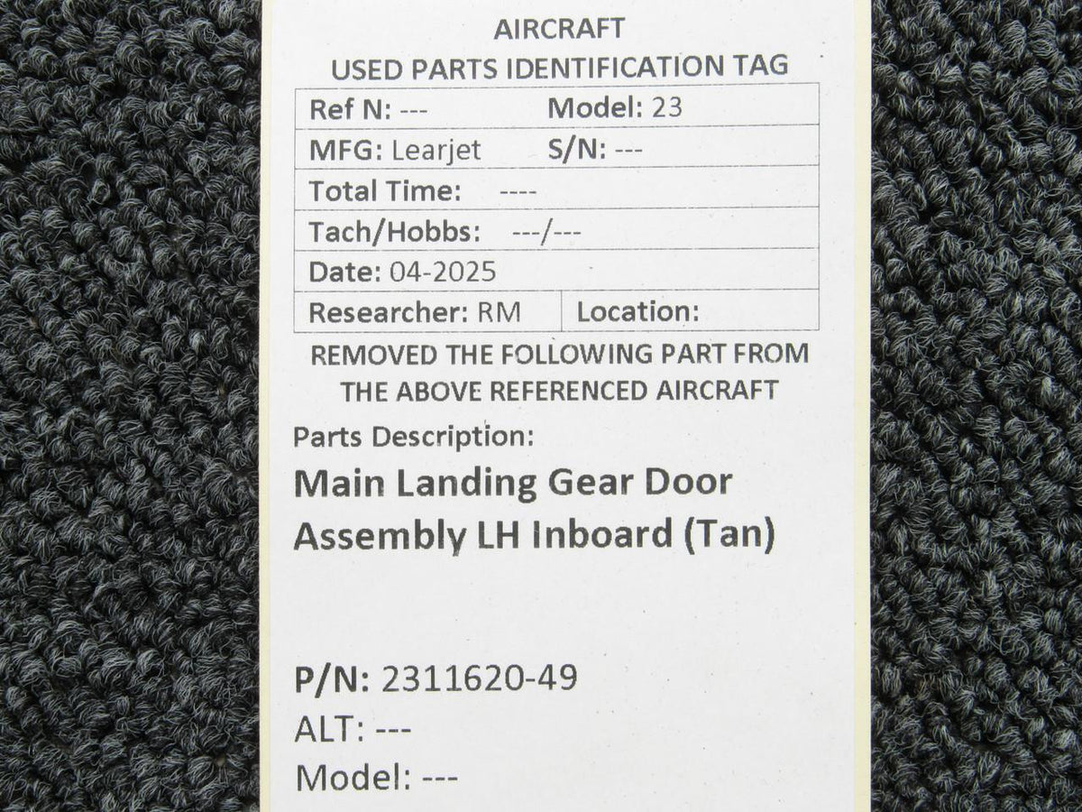 LearJet 2311620-49 Lear 23 Main Landing Gear Door Assembly LH Inboard (Tan)