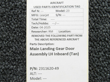 LearJet 2311620-49 Lear 23 Main Landing Gear Door Assembly LH Inboard (Tan)