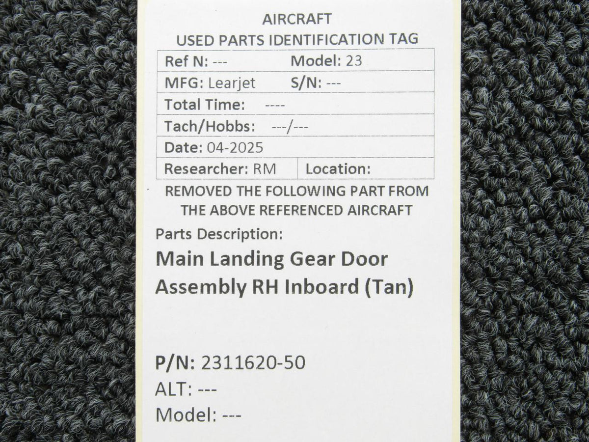 LearJet 2311620-50 Lear 23 Main Landing Gear Door Assembly RH Inboard (Tan)