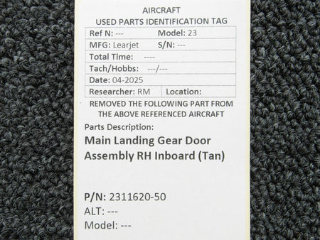 LearJet 2311620-50 Lear 23 Main Landing Gear Door Assembly RH Inboard (Tan)