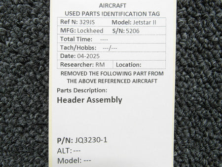Jetstar JQ3230-1 Jetstar II Header Assembly